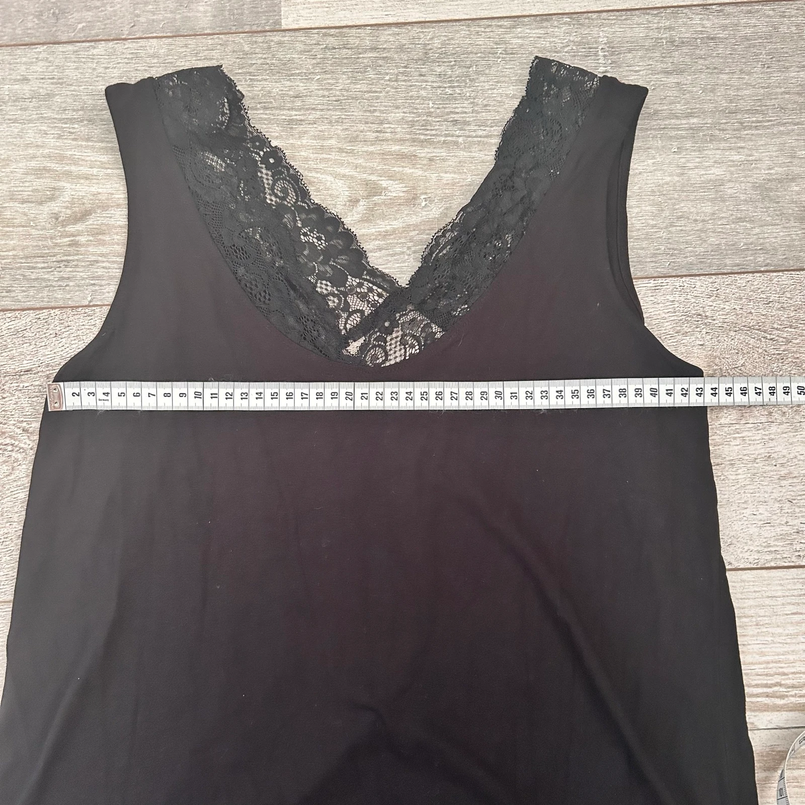 MS Mode Top sin mangas negro con encaje en el borde – Talla M – photo 8